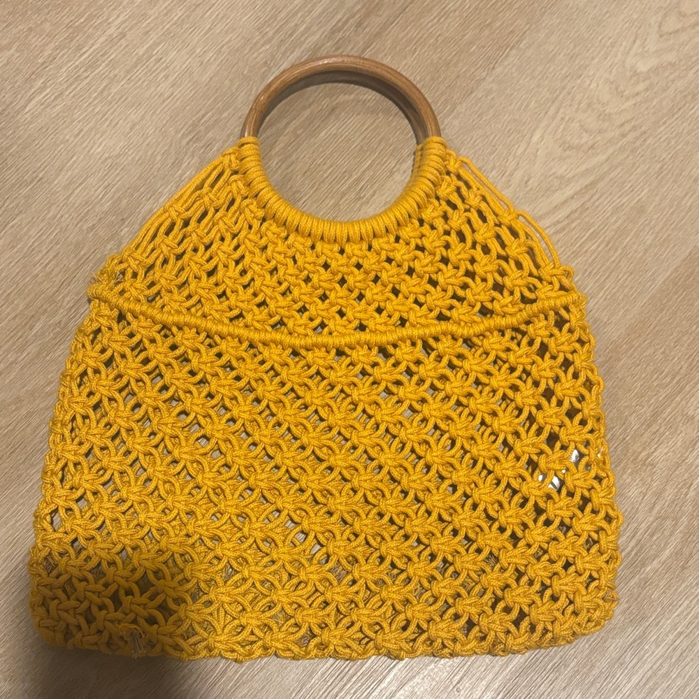 Yellow Crochet Handbag